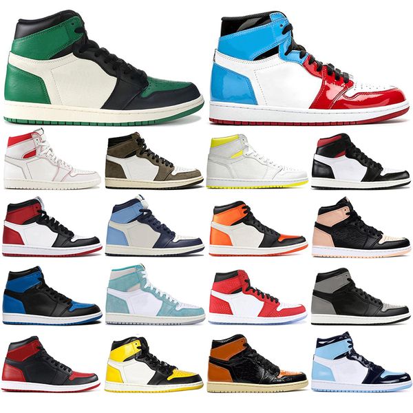 

with socks new air jordan retro mens basketball shoes 1s obsidian unc turbo green 1s backboard sport sneaker trainer size 36-46