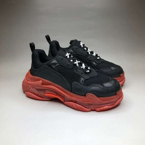 

2019 new designer women/men casual shoes black red leather ankle flat bottom post
