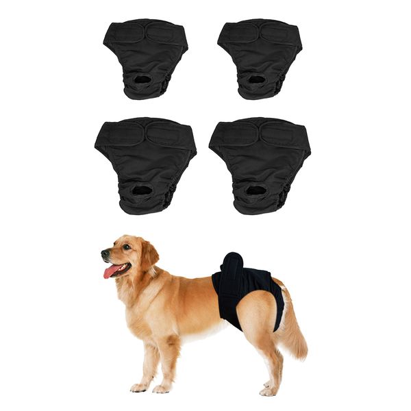 

4 pcs pet dog safe physical pant female dog sanitary nappy diaper black