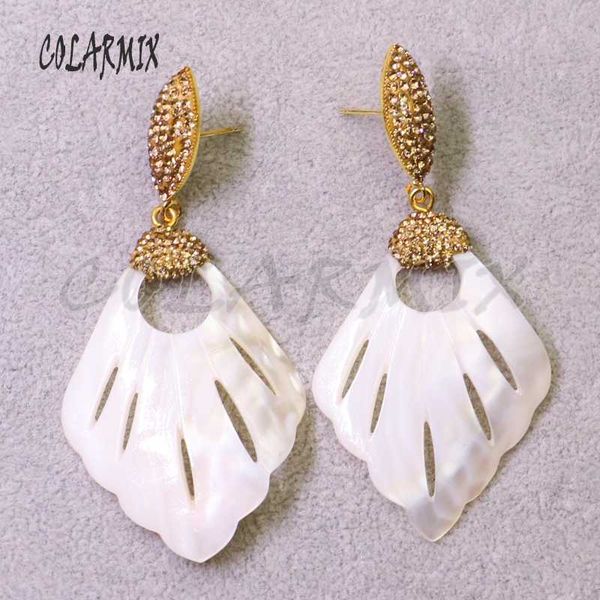 

dangle & chandelier 5 pairs fashion shell earring feather shape earrings women accessories gift jewelry drop 6162, Silver