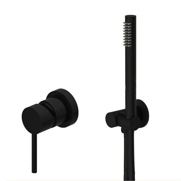 

Black/Brushed Gold Shower Faucet Set Concealed Wall Mounted Embedded Bathroom Shower Mixer Vlave Hand Held Shower Head