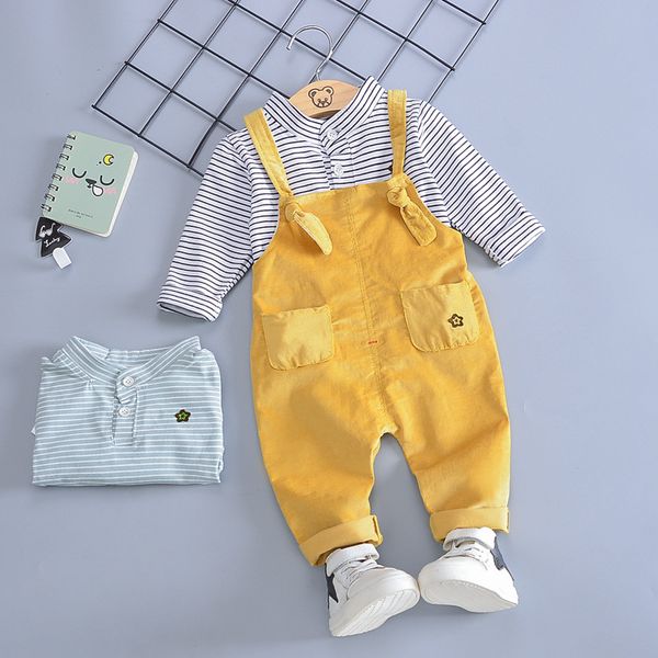 

clothing sets boys overall spring autumn toddler fashion cotton +bib pants 2pcs tracksuits for baby girls children clothes, White