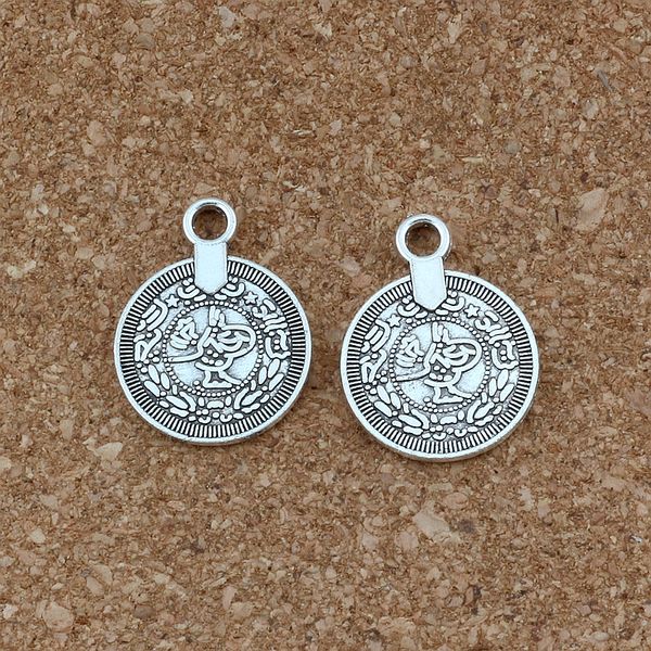 

antique silver boho coin alloy charm pendants 100pcs/lot fashion jewelry diy fit bracelets necklace 17.5x 23mm a-520, Bronze;silver