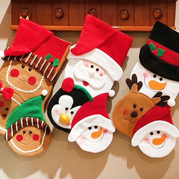 

candy bag christmas gifts tree stocking ornament santa claus snowman sock for home kids christmas gifts sock for home pendant
