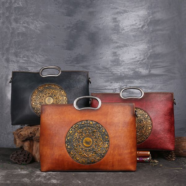 

luxury women genuine leather handbags ladies retro elegant shoulder messenger bag cow leather handmade womans bags