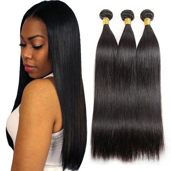 Straight Brazilian Hair Weave 3 Bundles 7a Virgin Hair Extensions