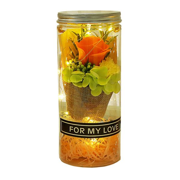 

led fairy lights garland bouquet of dried soap artificial rose flowers string light romantic decoration for valentines wedding