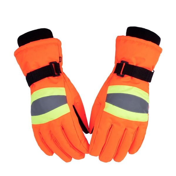

skiing gloves women men full finger thermal water resistant reflective fluffy working handwear outdoor cycling gloves for worker