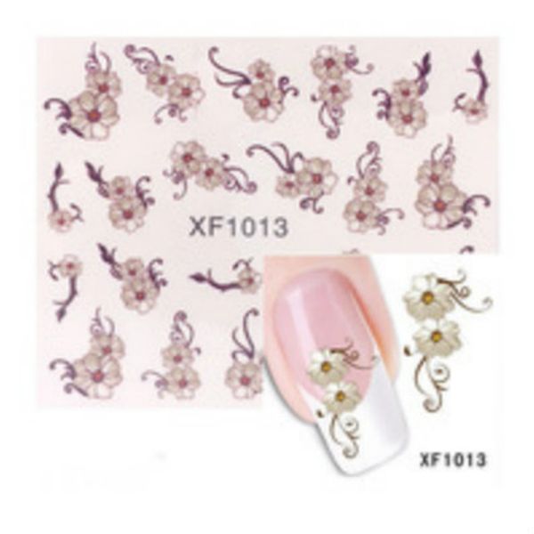 

1 pcs diy fashion pink pattern flower series nail art water transfer stickers full wraps deer/water transfer 3d xf1013, Black