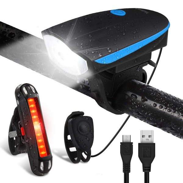 

bicycle light super bright usb led bike bicycle light rechargeable headlight &taillight set waterproof cycling helmet taillight