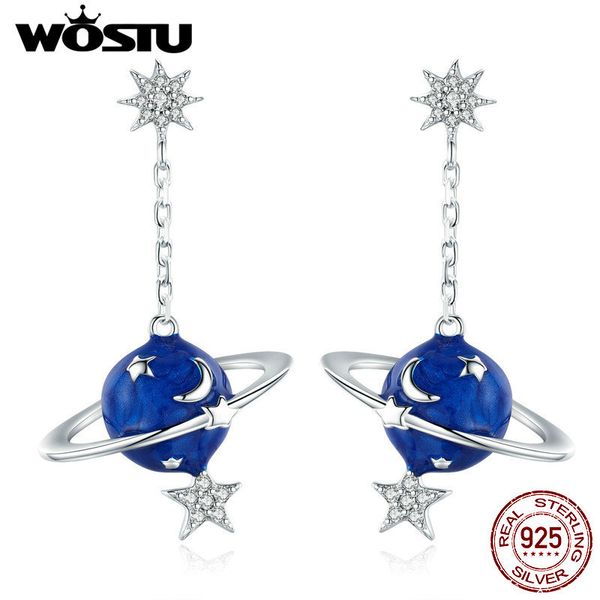 

wostu 2019 new 925 sterling silver secret planet drop earrings for women anniversary party unique fashion jewelry gift cte016