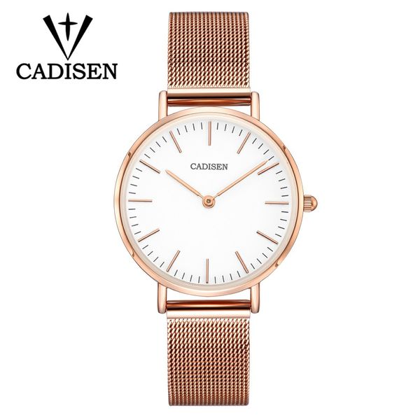 

cadisen fashion women quartz watch 32mm ultrathin ladies waterproof lady dress watch stainless steel relogios femininos, Slivery;brown