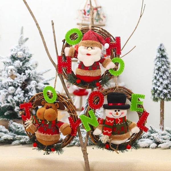

christmas natural rattan wreath diy garland hanging ornaments xmas decor