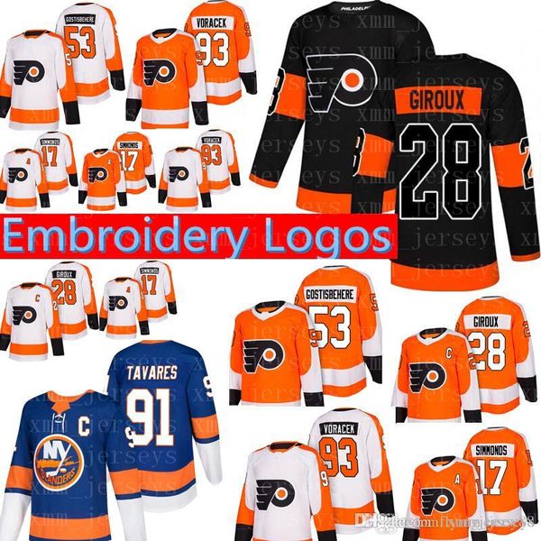 

New 28 Claude Giroux Philadelphia Flyers Jersey Mens 17 Wayne Simmonds 53 Shayne Gostisbehere 93 Jakub Voracek Hockey Jerseys