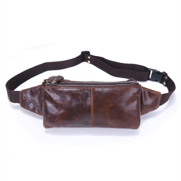 

new arrive men genuine leather vintage cell/mobile phone cover case skin hip belt purse sling chest pack waist bag pouch
