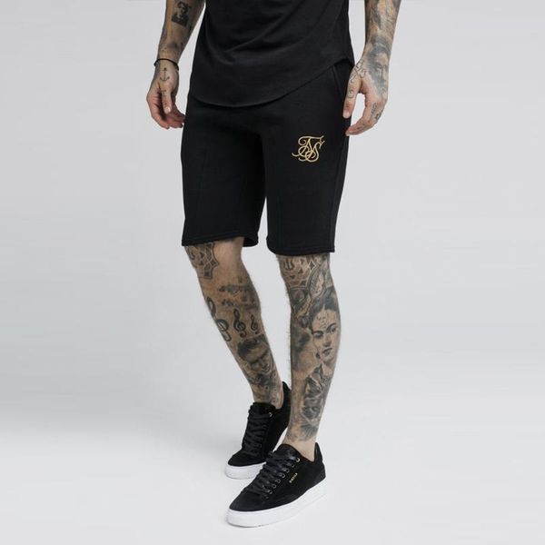 

mens sporting cotton shorts sik silk fitness bodybuilding casual joggers workout brand short pants sweatpants, White;black
