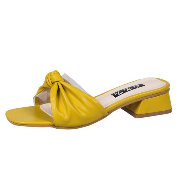 

jaycosin sandals shoes woman half-slip thick heel with summer bow open-toe slippers fish mouth women sandals beach slippers, Black