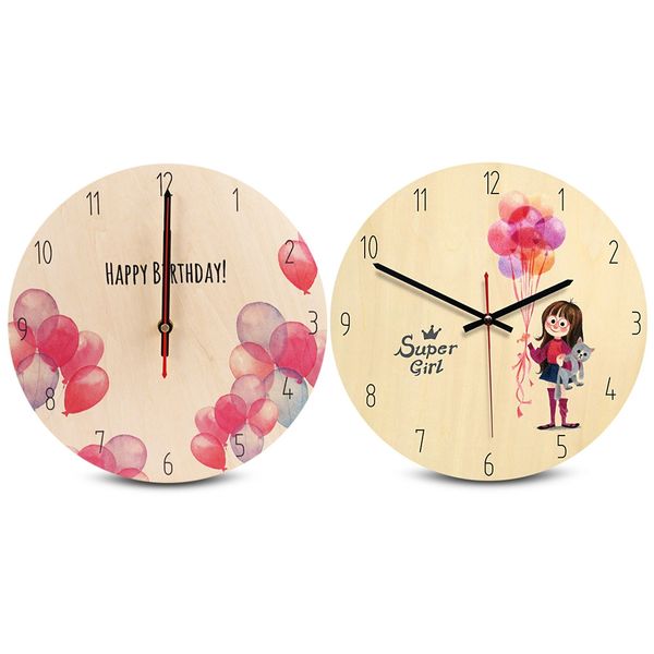 

round printing wooden wall clock