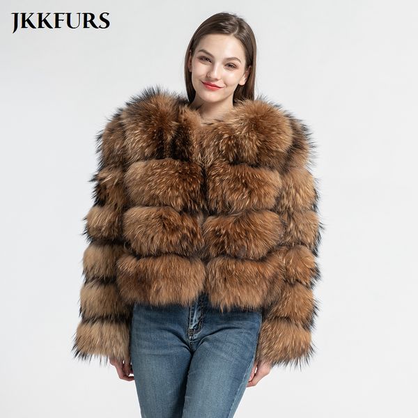 

4 rows women's fashion real raccoon fur coat genuine natural fur leather jacket overcoat lady's outwear s7374, Black