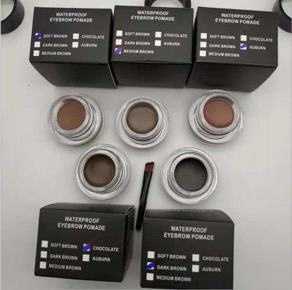 

Горячая бровь Pomade бровей макияж бровей с кистями 5 цветов среднего коричневого те