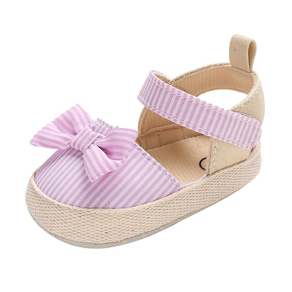 

flower print summer baby girl striped bow 2019 fashion buckle shoes sandals soft sole leisure new sandals #yl1, Black;red