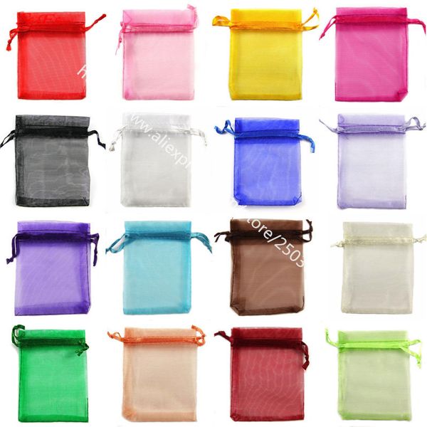 

50pcs 7x9 9x12 10x15 13x18cm organza gift bags jewelry packaging bag wedding party decoration favors pouches 6z