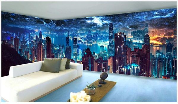 

hong kong city theme space обои mural для стен 3 d для гостиной