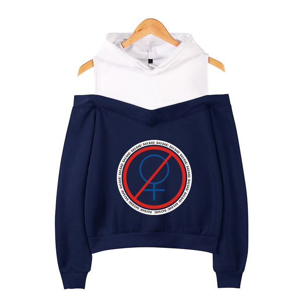 

selling versatile loose-fit korean-style cool women's off-shoulder hoodie, Black