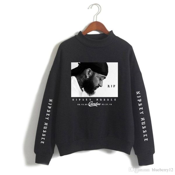 

mens sweatshirts nipsey hussle fashion style loose pullover sweater printing coat plus size asian size s-4xl ing, Black