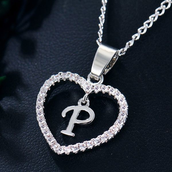 Wholesale Wholesale White Gold Plated Letter K Necklace 26 Letters