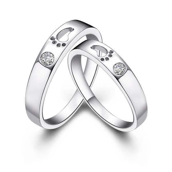 

fashion 925 silver sterling wedding couple rings man and momen foot styles silver plated ring jewelry model no. r022