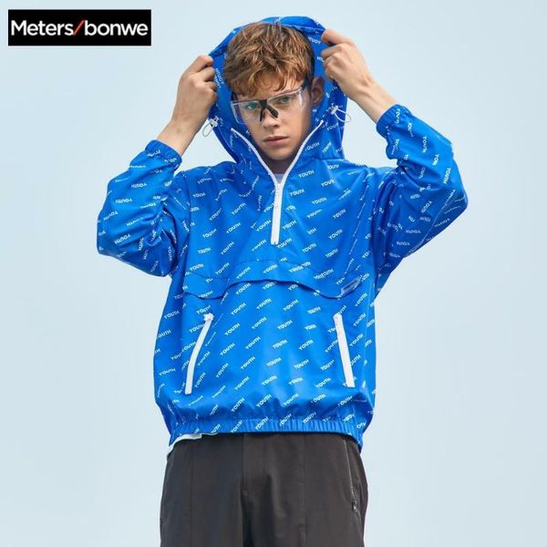 

metersbonwe men's casual hooded jackets 2020 new summer male fashion sports jacket men handsome pullover sun protection jacket, Black;brown