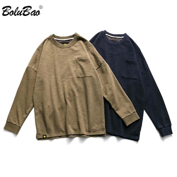 

bolubao brand men printing sweatshirts 2020 new autumn men's fashion pocket fleece men brand sweatshirts, Black