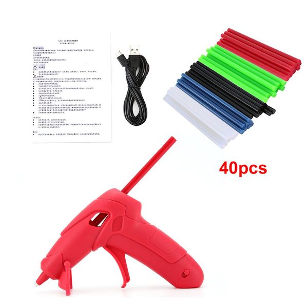 

rj807 usb charging 5v/1a melt glue gun with glue stick for diy handwork repair tools electric heat temperature guns