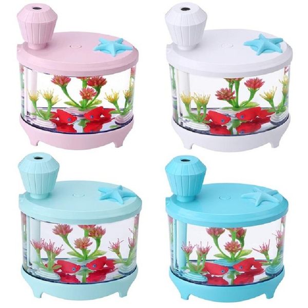 

fish tank 460ml usb humidifier led night light air ultrasonic diffuser atomizer mini home office deskpurifier mist maker