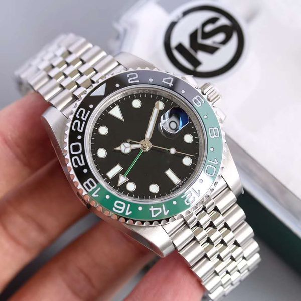 

Новые роскошные часы KS 2019, супер светящиеся, черно-зеленое кольцо, стальной ремешок 316L, диаметр 40 мм, 2836 мужские часы с механическим механизмом
