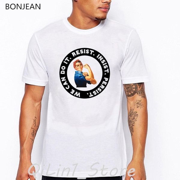 

we can do it letter print t-shirt men graphic tee funny t shirts harjuku shirt tshirt camisetas mujer streetwear, White;black