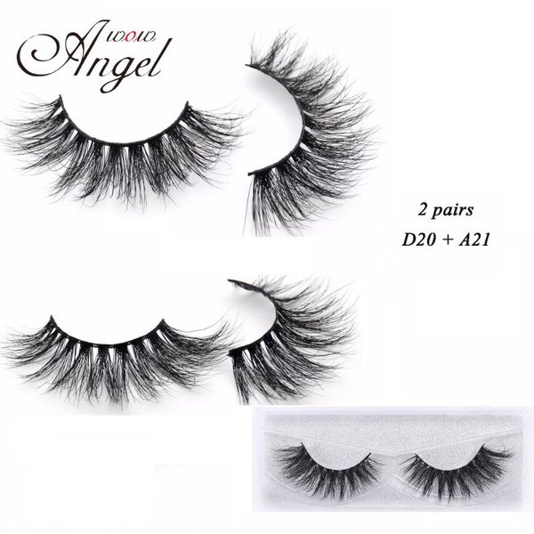 

wowangel 2pairs 3d mink eyelashes criss-cross thick long false lashes full strip makeup Â cilios #d20 #a21