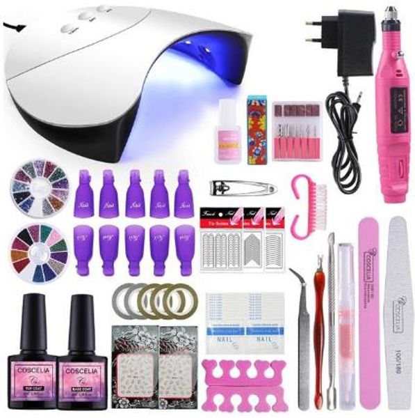 

manicure set lamp for gel nails 6/10/12pcs nail polish set nail art tools kit for manicure uv gel varnish