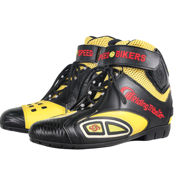 

motorcycle boots microfiber leather breathable anti-skid anti-collision riding protective shoes colorful fashion design a016