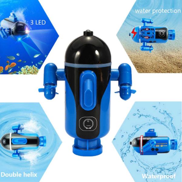 

racing submarine boat with led light mini remote control toy yellow
