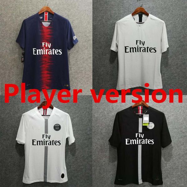 

18 19 player ver ion p g occer jer ey home away third mbappe cavani authentic a worn by pro di maria pa tore vaporknit