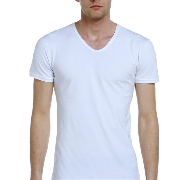 

focuswear - 5 piece - short sleeve v-neck man t-shirt, Black;brown