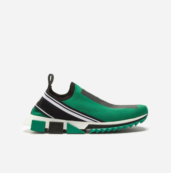 

19s branded men fabric stretch jersey sorrento slip-on sneaker designer lady two-tone rubber micro sole breathable casual shoes, Black