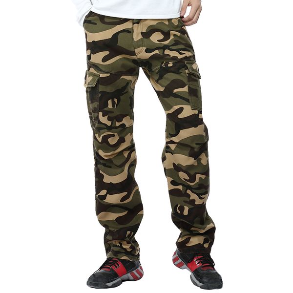 

2017 men's cargo pants fleece warm thick baggy pants cotton trousers for men male camouflage tactical army 40, Black