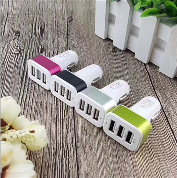 

new universal triple usb car charger adapter usb socket 3 port car-charger for iphone samsung ipad dhl if more than 200pcs