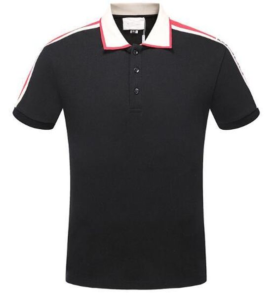 

2020 новый италия марка дизайнер medusa рубашки поло мужчины моды вышивка змея тигр шеи печати luxury casual cotton polos топы тис рубашки, White;black