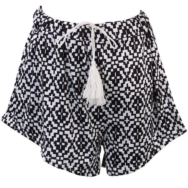 

women high waisted boho floral shorts ladies summer casual stretch beach short pants female casual fashion shorts, White;black