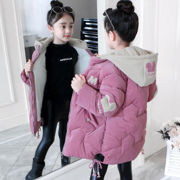 

children's clothing girls warm down jacket girl clothes long winter thicken parka hooded outerwear coats vetement enfant, Blue;gray
