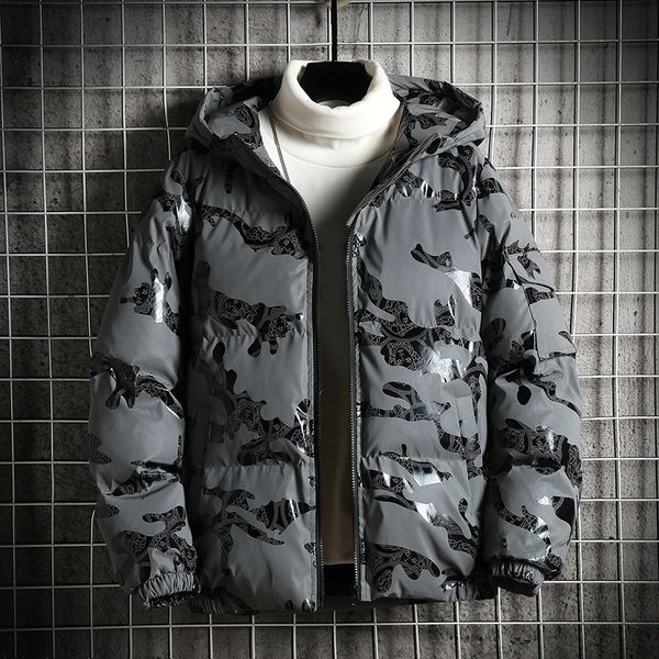 

mens winter warm long sleeves hooded parka coat casual padded outwear jacket, Black